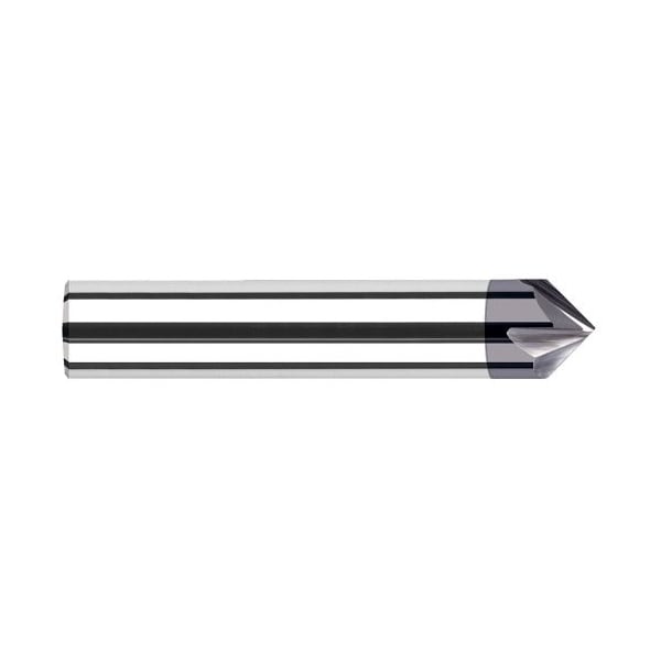 Harvey Tool 0.1870 in. Shank dia x 45 Degree per side Carbide Pointed Chamfer Cutter, 4 Flutes, AlTiN Coated 743745-C3 - main